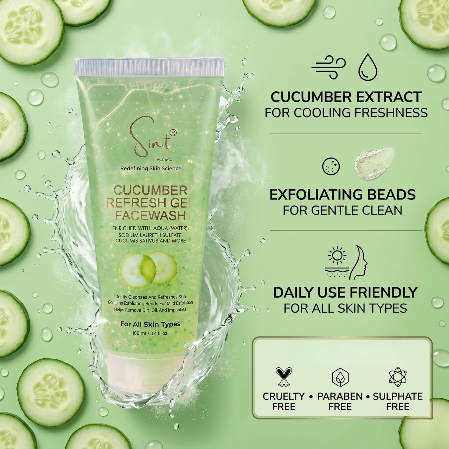 Cucumber Beads Face Wash